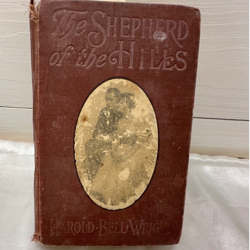Harold Bell Wright The Shepherd of the Hills Book Maroon Fair Antique Novel Worn